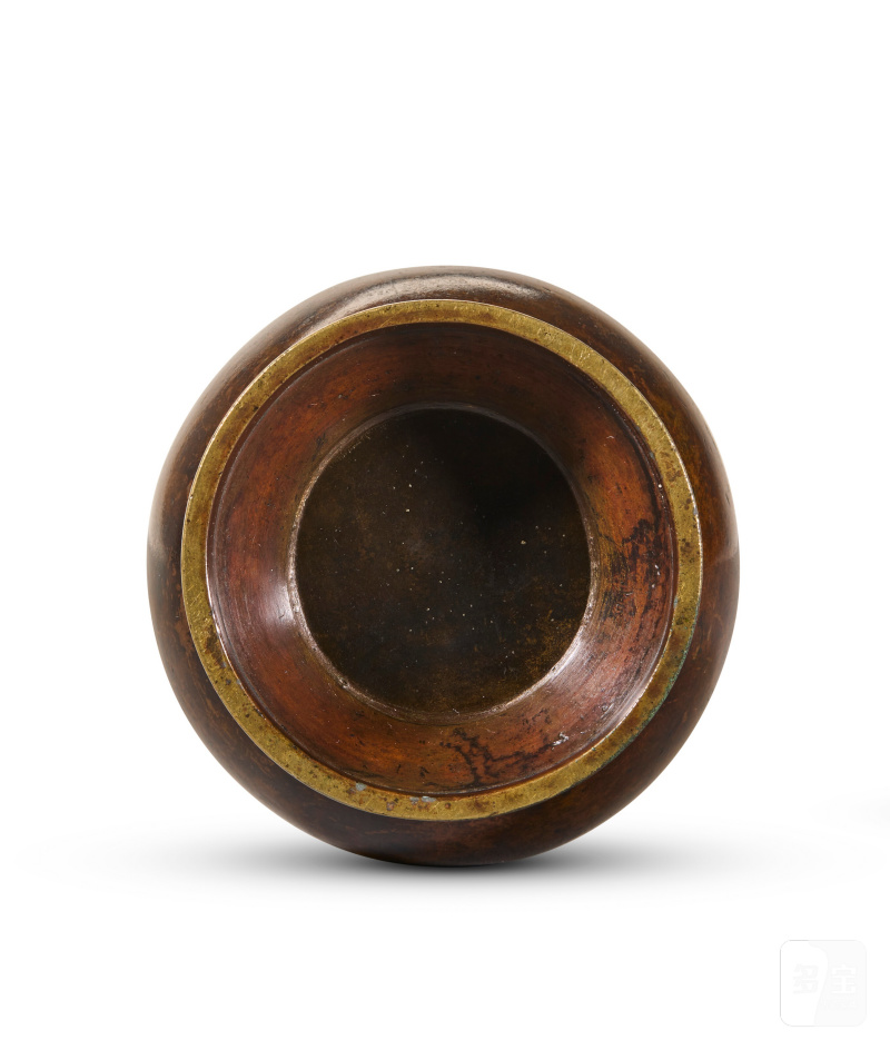 清十七/十八世紀 銅嵌寳獸耳香瓶  CHINA, 17TH-18TH CENTURY - 图4
